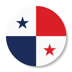 The flag of Panama. Flag icon. Standard color. Circle icon flag. Computer illustration. Digital illustration. Vector illustration.