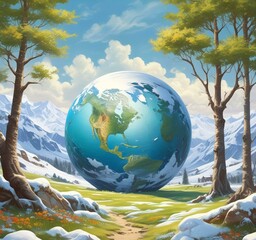 Illustration of globe earth.