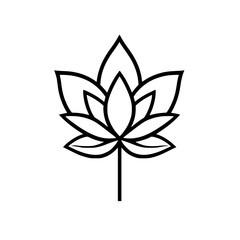 Elegant Lotus Flower Line Art: Minimalist Botanical Design, Black and White Vector Illustration, Nature Inspired Graphic
