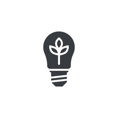 A tree growing inside a light bulb vector icon