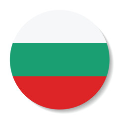 The flag of Bulgaria. Flag icon. Standard color. Round flag. Computer illustration. Digital illustration. Vector illustration.