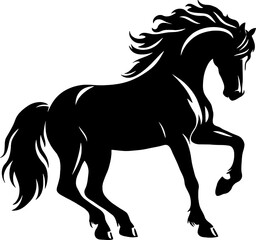 A Horse with beautiful mane and tail rearing up vector design