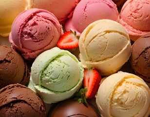 pink icecreams and colourful icecream