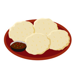 Fried Cireng Traditional Indonesian Appetizer Ilustration