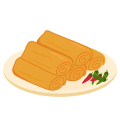 Mayonnaise Risoles Traditional Indonesian Appetizer Illustration