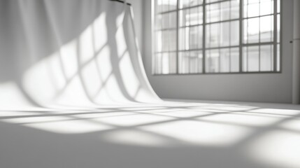 Obraz premium Sunlit Window Shadows in Modern Room