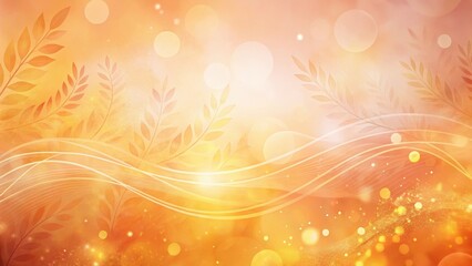 Golden Autumnal Swirls An Elegant Background Featuring Delicate Branch Designs and Soft, Shimmering Lights