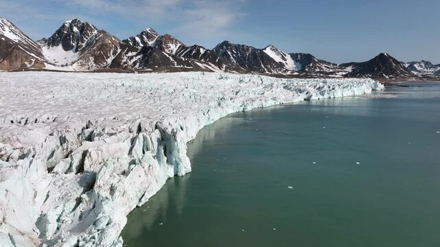 Arctic circle massive icecap and arctic ocean, Aerial view