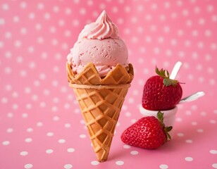pink icecreams and colourful icecream