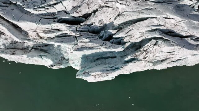 Arctic circle massive icecap and arctic ocean, Aerial view