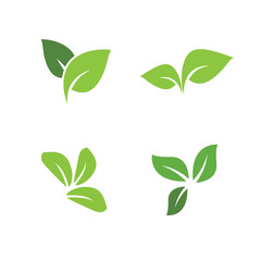 Green leaf logo vector template element symbol design