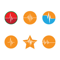 Pulse line ilustration logo vector template