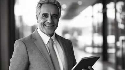 Fototapeta premium Businessman with Tablet at Work