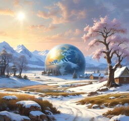 Illustration of globe earth.