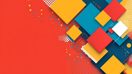 Colorful square design, abstract background