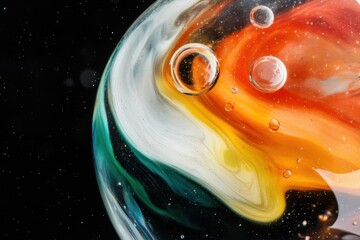 Abstract liquid art with colorful swirls bubbles