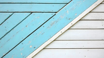 Fototapeta premium Distressed Blue and White Wooden Wall Texture Background