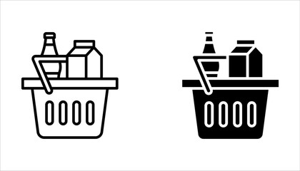 Food donation icon set box for poor and homeless people in flat design on white background