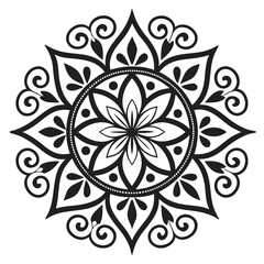 black and white mandala 