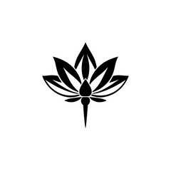 Elegant Black and White Lotus Flower: Minimalist Floral Design, Nature Symbol, Botanical Art,  Peace and Serenity