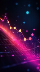 A glowing timeline showing the evolution of technology through the years with vibrant milestones and key events.