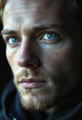 Obraz premium A blue eyed man of unknown race