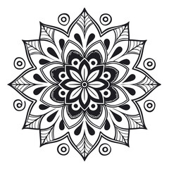 black and white mandala 