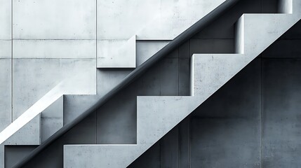 Fototapeta premium Concrete stairs, modern building, ascent
