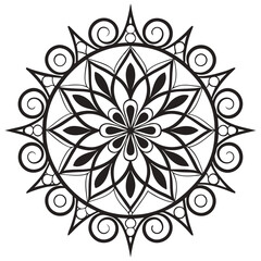 black and white mandala 
