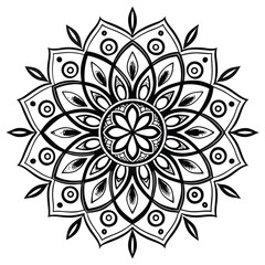 black and white mandala 
