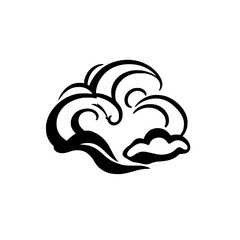 Abstract Wave and Cloud Design: A Monochrome Graphic Illustration of Nature's Elements