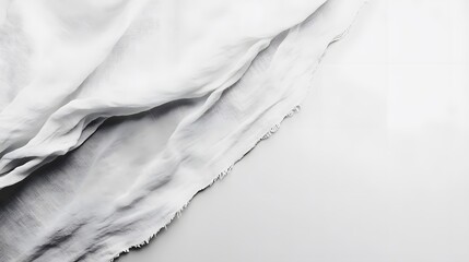 Obraz premium Elegant Draped White Linen Fabric Texture Background
