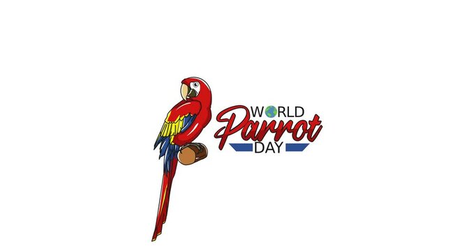 world parrot day motion video, ideal for world parrot day celebration
