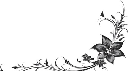 Corner floral design, white background, invitation