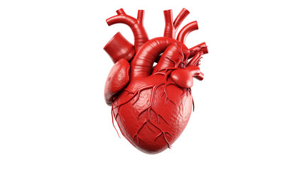 Naklejka premium High Resolution 3D Render of a Realistic Human Heart for Medical Anatomical and Scientific Visualizations