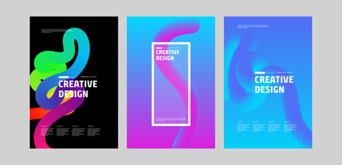 Abstract Fluid Gradient Posters Creative Design Templates