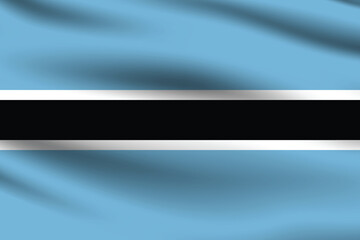 Fototapeta premium Botswana flag official colors and proportion digital vector illustration. Pleated flag.