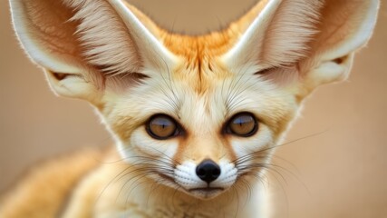 Obraz premium Fennec fox showing big ears in the desert