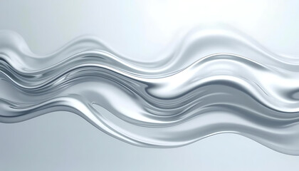Obraz premium Futuristic Liquid Metal Waves with Chrome Reflections