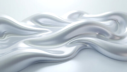 Obraz premium Futuristic Liquid Metal Waves with Chrome Reflections