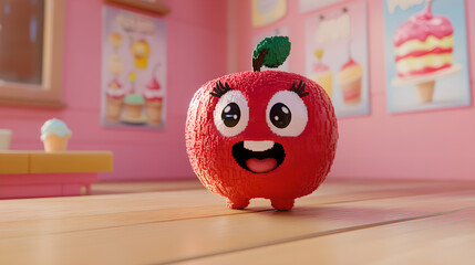 Excited Red Apple