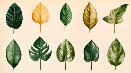 Obraz premium Tropical Botanical Leaves Collection