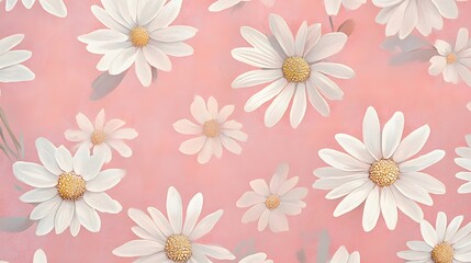Floral Bohemian Wallpaper with Daisy Motifs