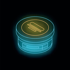 Neon hockey arena sign glowing on a dark background, suitable for sports and entertainment concepts