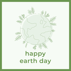 Hand drawn vector illustration of Earth day line drawn, world environment day concept minimal flat doodle drawing. Hands holding the earth. For web, banner, campaign, social media post.