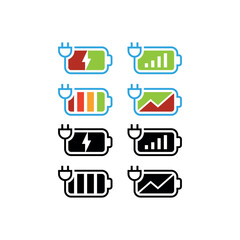 logo icon set battery vector