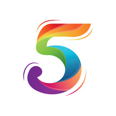 Letter Five Abstract Logo Vector