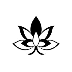 Elegant Black and White Lotus Flower Design:  A Simple, Minimalist Floral Illustration