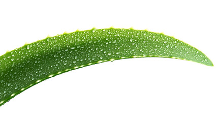Dew-covered aloe vera leaf, close-up, studio shot, product packaging