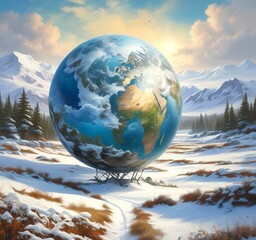 Illustration of globe earth.